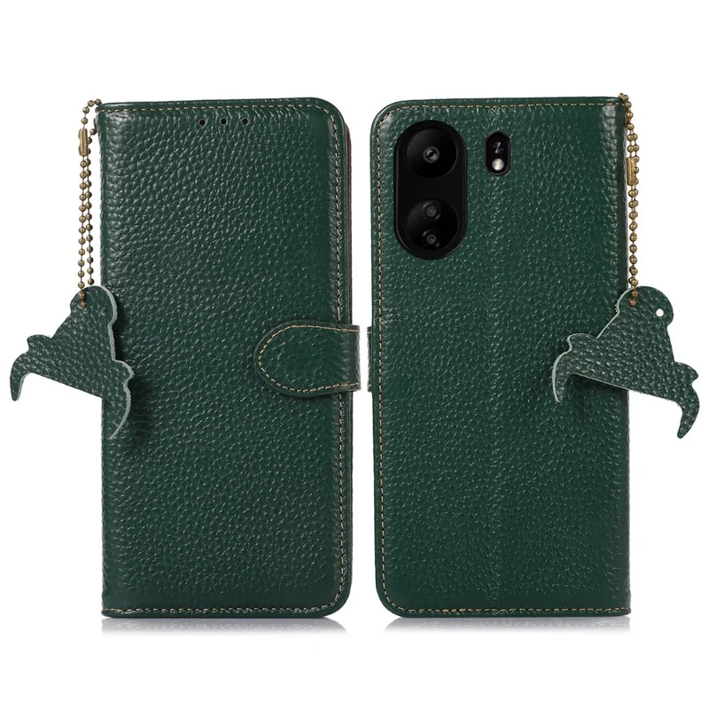 Para Xiaomi Poco C65 4G / Redmi 13C Litichi Texture Case con bloqueo RFID - Verde