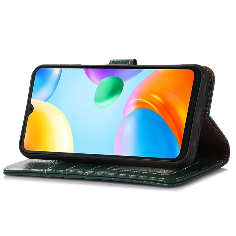 Para Xiaomi Poco C65 4G / Redmi 13C Litichi Texture Case con bloqueo RFID - Verde