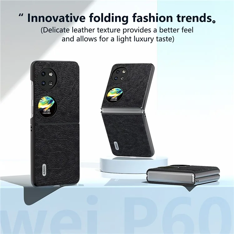 ABEEL Für Huawei Pocket 2 Vintage Case PU Leder Lychee Textur Cover - Schwarz