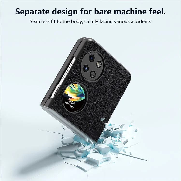 ABEEL Für Huawei Pocket 2 Vintage Case PU Leder Lychee Textur Cover - Schwarz