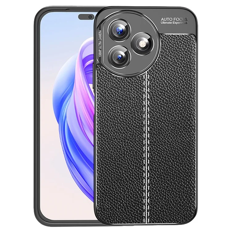 For Honor X50i+ 5G Case Funda Litchi Textura Anti-arañazos TPU Funda Protectora para Teléfono - Negro