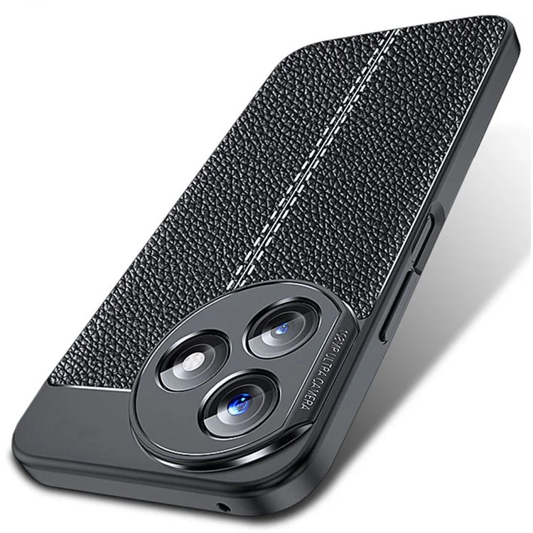 For Honor X50i+ 5G Case Funda Litchi Textura Anti-arañazos TPU Funda Protectora para Teléfono - Negro