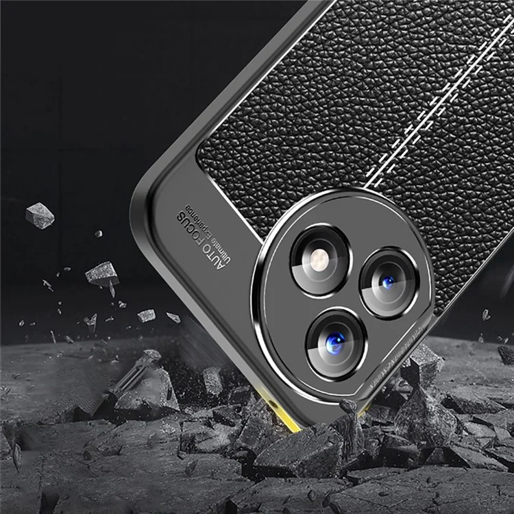 For Honor X50i+ 5G Case Funda Litchi Textura Anti-arañazos TPU Funda Protectora para Teléfono - Negro