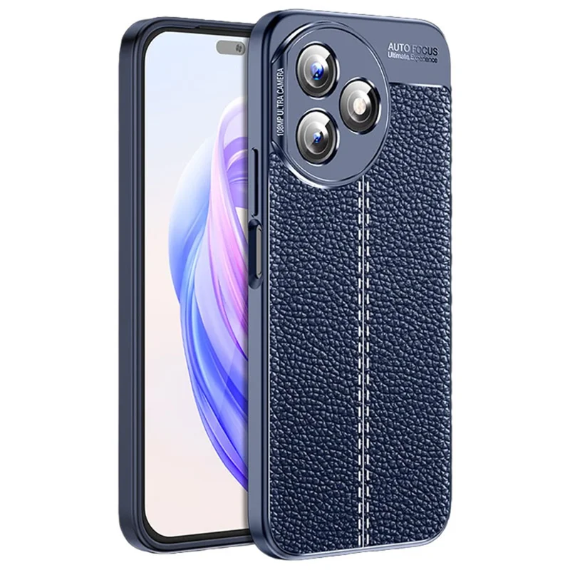 For Honor X50i+ 5G Case Litchi Texture Anti-scratch TPU Phone Shell Cover - Blue
