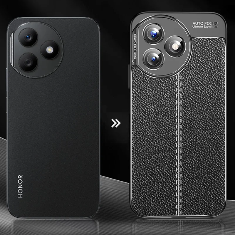 For Honor X50i+ 5G Case Litchi Texture Anti-scratch TPU Phone Shell Cover - Blue