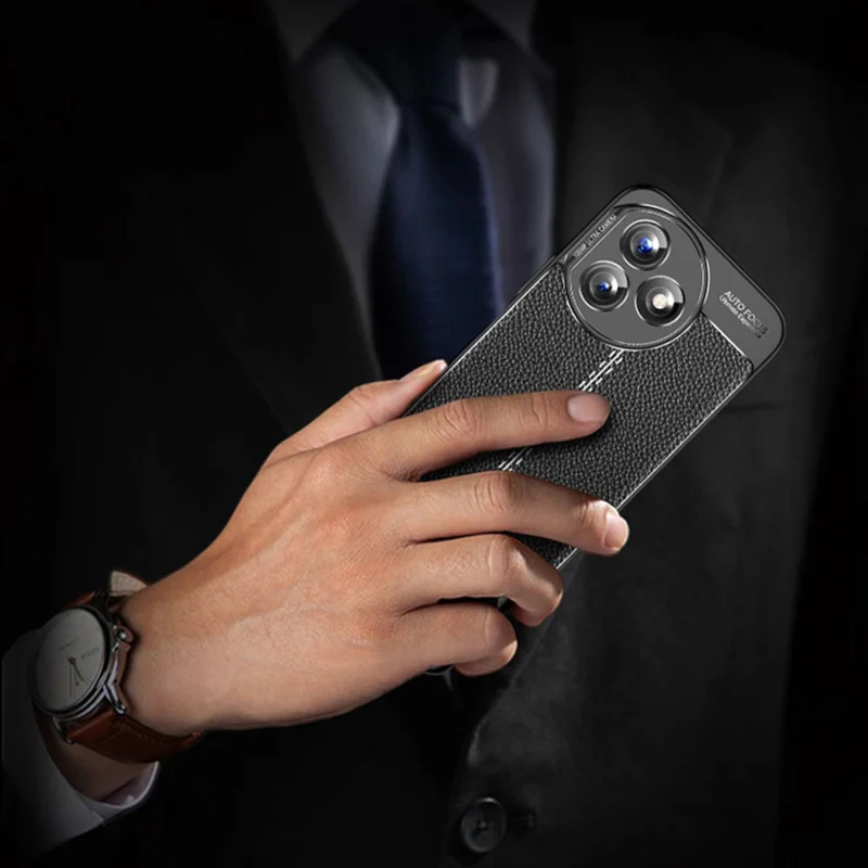 For Honor X50i+ 5G Case Litchi Texture Anti-scratch TPU Phone Shell Cover - Blue