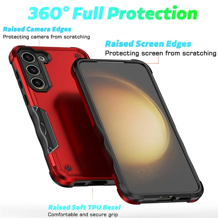 Pour Samsung Galaxy S24+ Étui antichoc Anti-Slip Grips Coin renforcé - Rouge