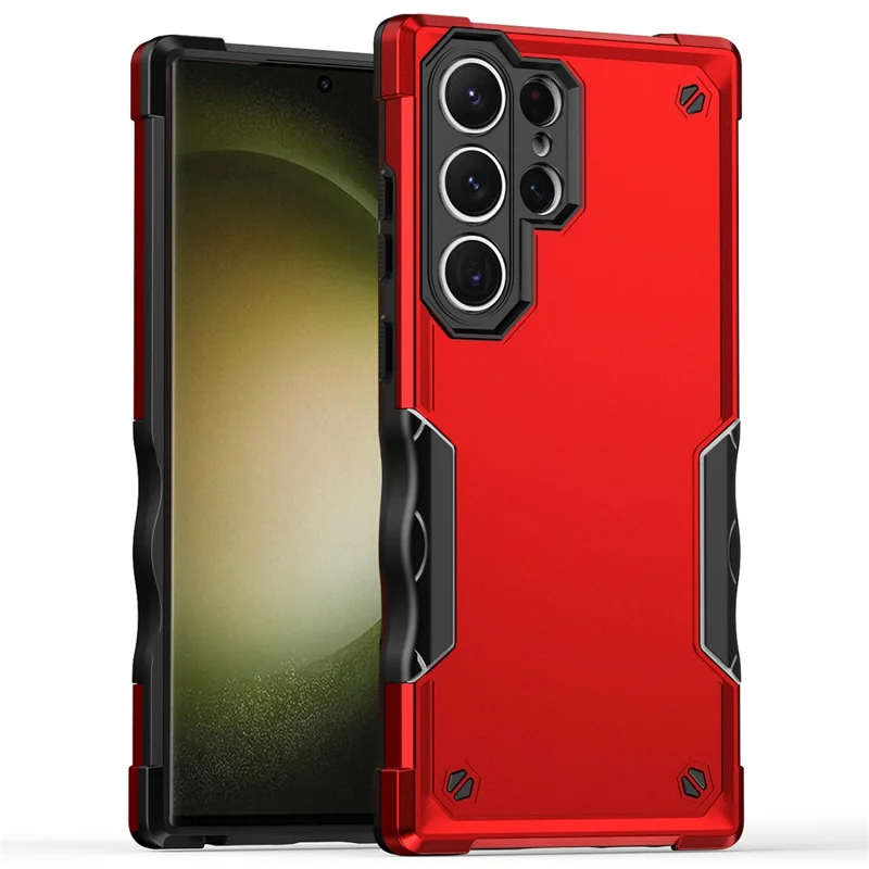 For Samsung Galaxy S24 Ultra Reinforced Protective Shell Hybrid PC+TPU Phone Cover - Red