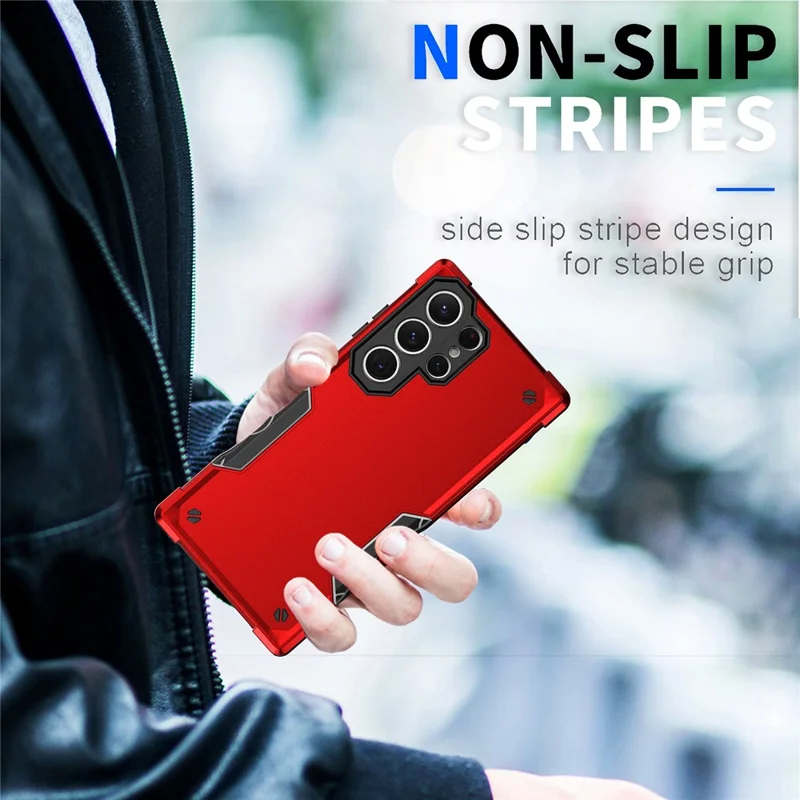 For Samsung Galaxy S24 Ultra Reinforced Protective Shell Hybrid PC+TPU Phone Cover - Red