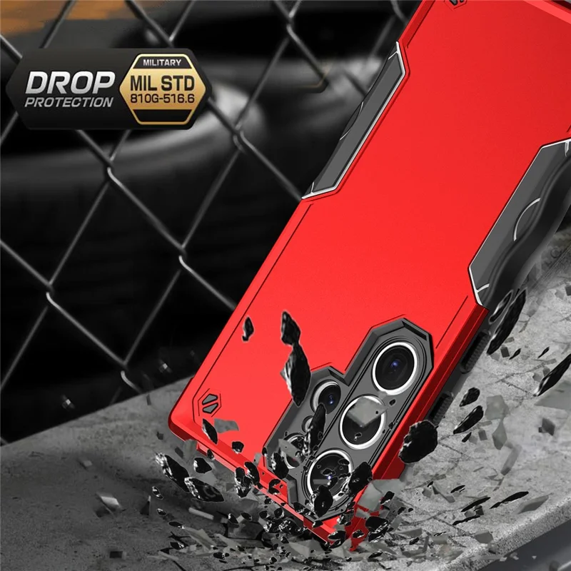 For Samsung Galaxy S24 Ultra Reinforced Protective Shell Hybrid PC+TPU Phone Cover - Black