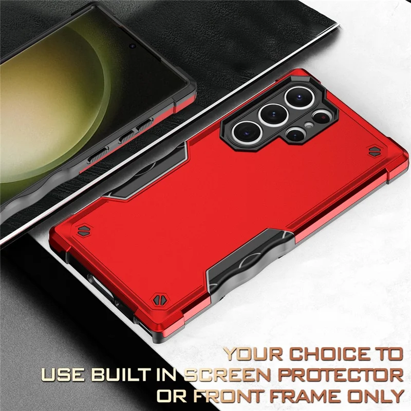 For Samsung Galaxy S24 Ultra Reinforced Protective Shell Hybrid PC+TPU Phone Cover - Black