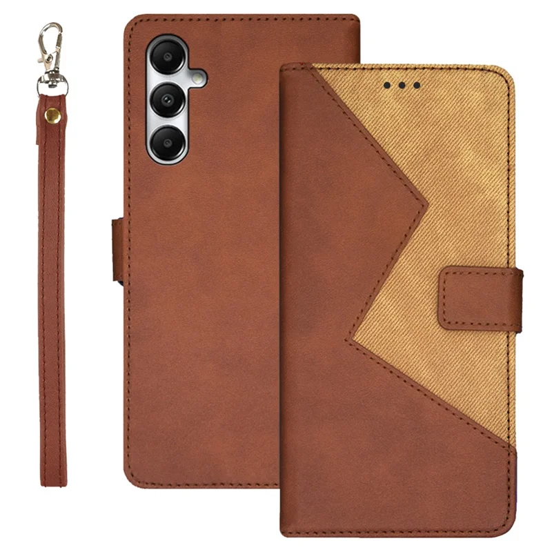 IDEWEI For Samsung Galaxy S23 FE Leather Case Card Holder Slots Protective Cover - Brown