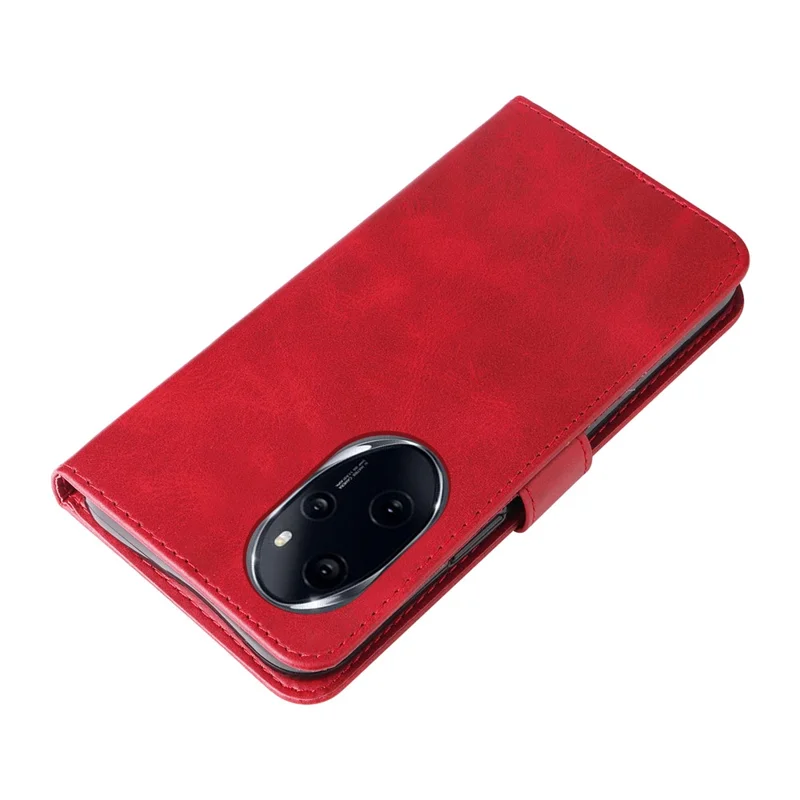 Til Honor 100 Pro 5G Kudefærs Låseposemappe Læder Telefonbeskyttelse - Rød