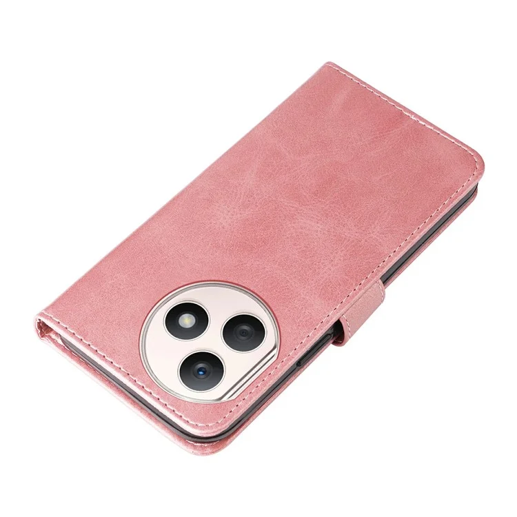 For Honor X50i+ 5G Estuche de Cuero Tipo Cremallera con Textura de Becerro - Rosa