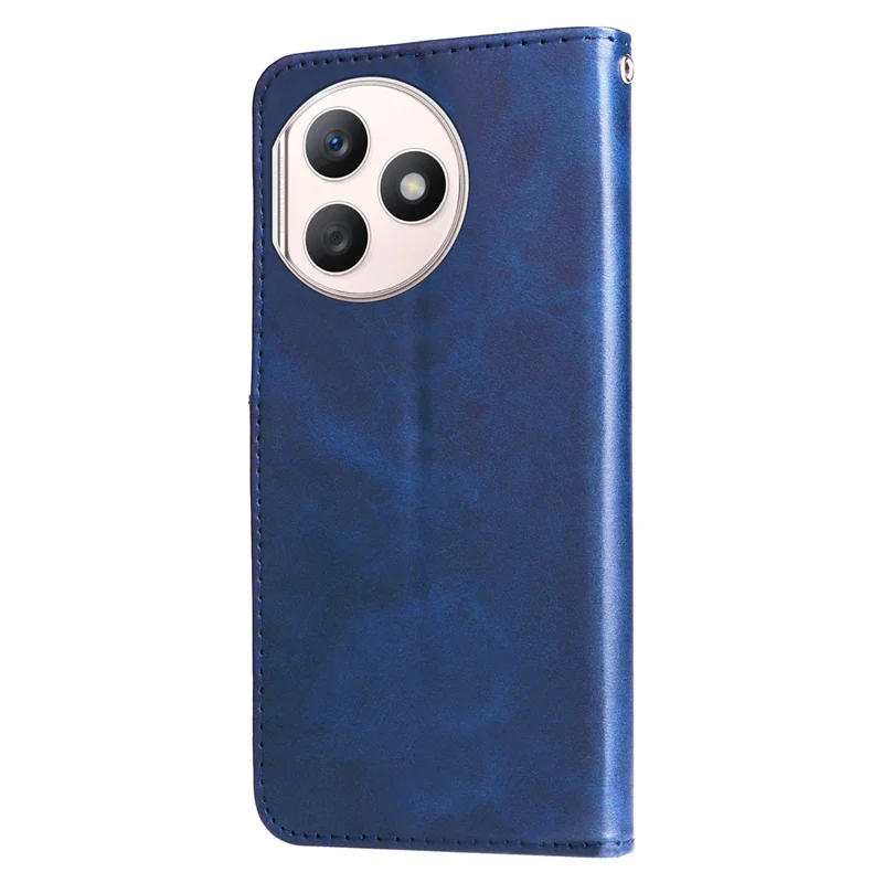 For Honor X50i+ 5G Zipper Leather Case Calf Texture Phone Cover - Blue