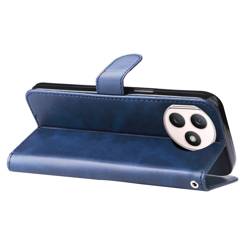 For Honor X50i+ 5G Zipper Leather Case Calf Texture Phone Cover - Blue