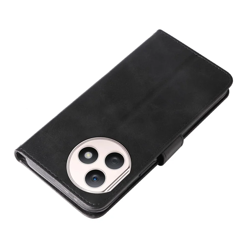 For Honor X50i+ 5G Zipper Leather Case Calf Texture Phone Cover - Black