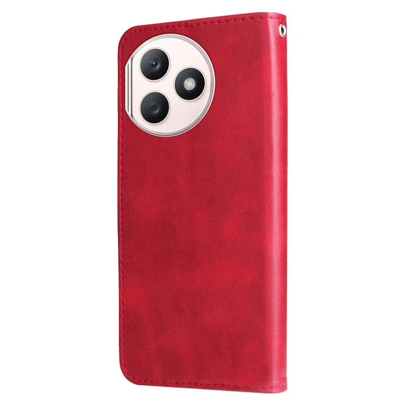 For Honor X50i+ 5G Zipper Leather Case Calf Texture Phone Cover - Red