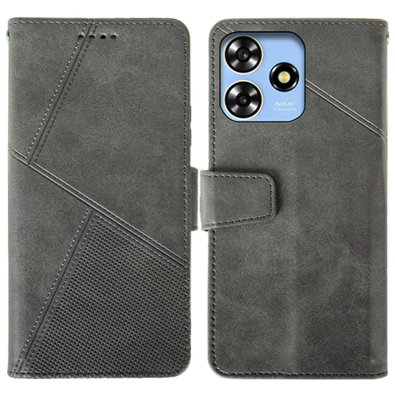 IDEWEI For ZTE Blade A73 Classic Calf Leather Case Phone Cover Wallet - Black