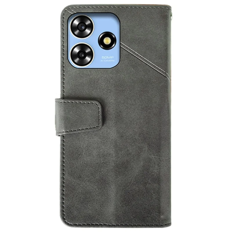 IDEWEI For ZTE Blade A73 Classic Calf Leather Case Phone Cover Wallet - Black