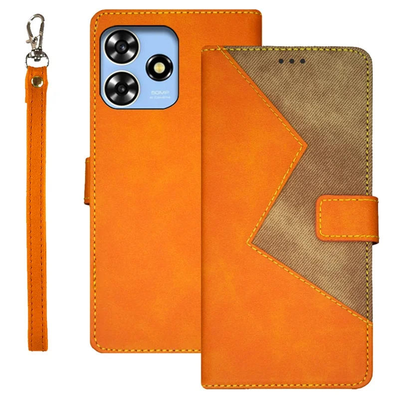 IDEWEI For ZTE Blade A73 Case Card Holder Leather Phone Cover - Yellow