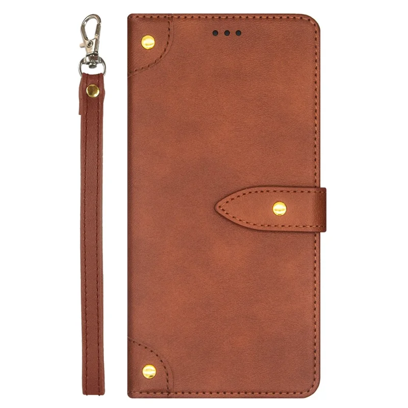IDEWEI For ZTE Blade A73 Leather Case Phone Cover with Card Holder - Brown