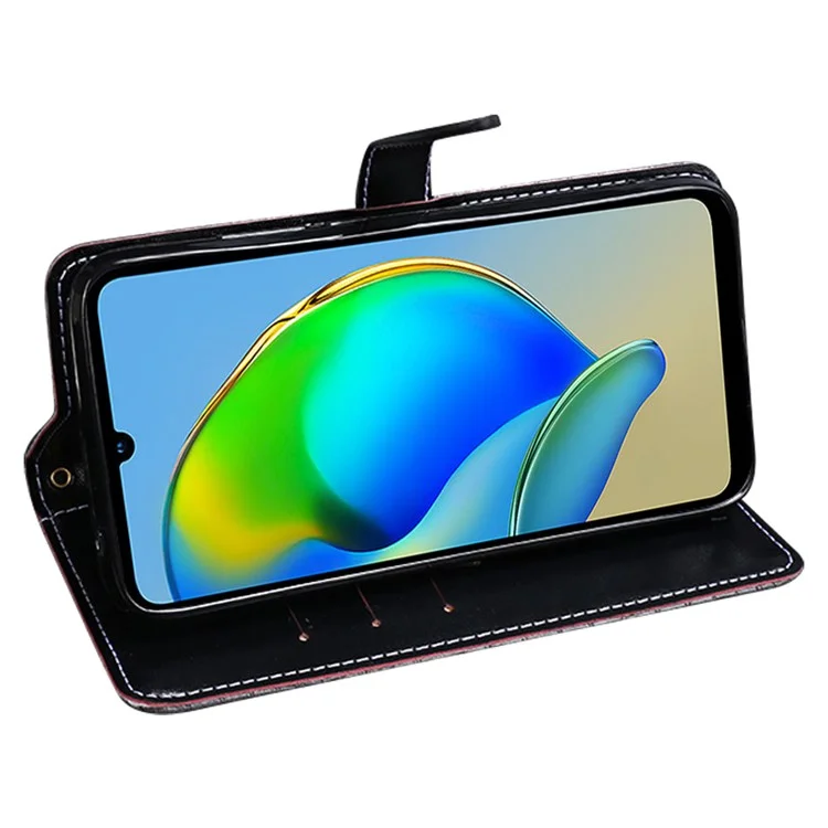 IDEWEI Para ZTE Blade A73 Funda de Piel de Textura de Cocodrilo Cartera de Pie - Negro