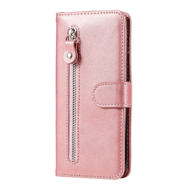 Для vivo Y200 (Индия) 5G / V29e (Глобальный) 5G Zipper Wallet Case Calfskin Leather Cover - Розовый