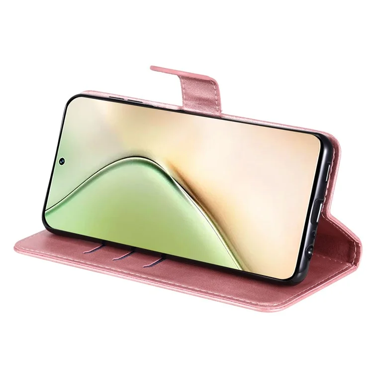 Для vivo Y200 (Индия) 5G / V29e (Глобальный) 5G Zipper Wallet Case Calfskin Leather Cover - Розовый