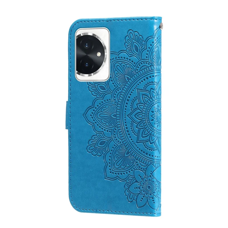 For Honor 100 5G Case Floral Pattern PU Leather Wallet Stand Phone Cover - Blue