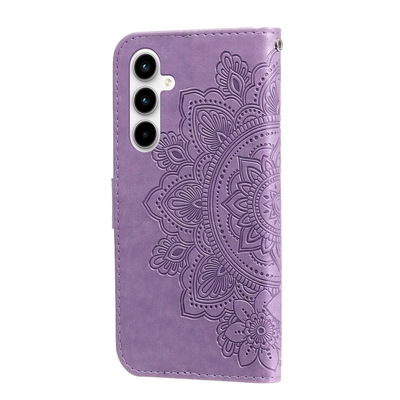 For Samsung Galaxy A35 5G Case Floral Pattern PU Leather Wallet Stand Phone Cover - Purple