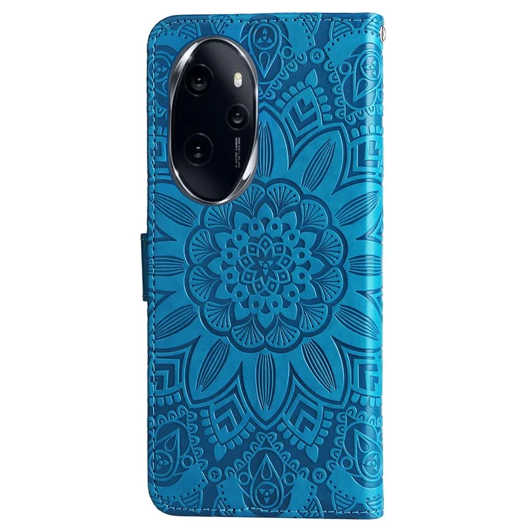 Per onore 100 Pro 5G Custodia portafoglio girasole in pelle PU - Blu 
