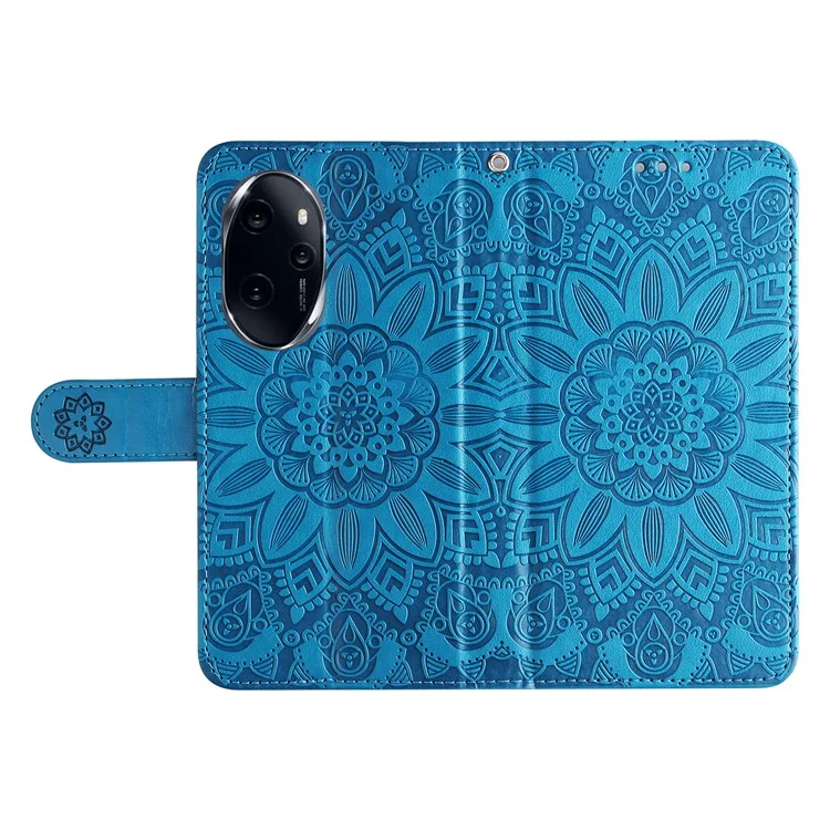 Per onore 100 Pro 5G Custodia portafoglio girasole in pelle PU - Blu 