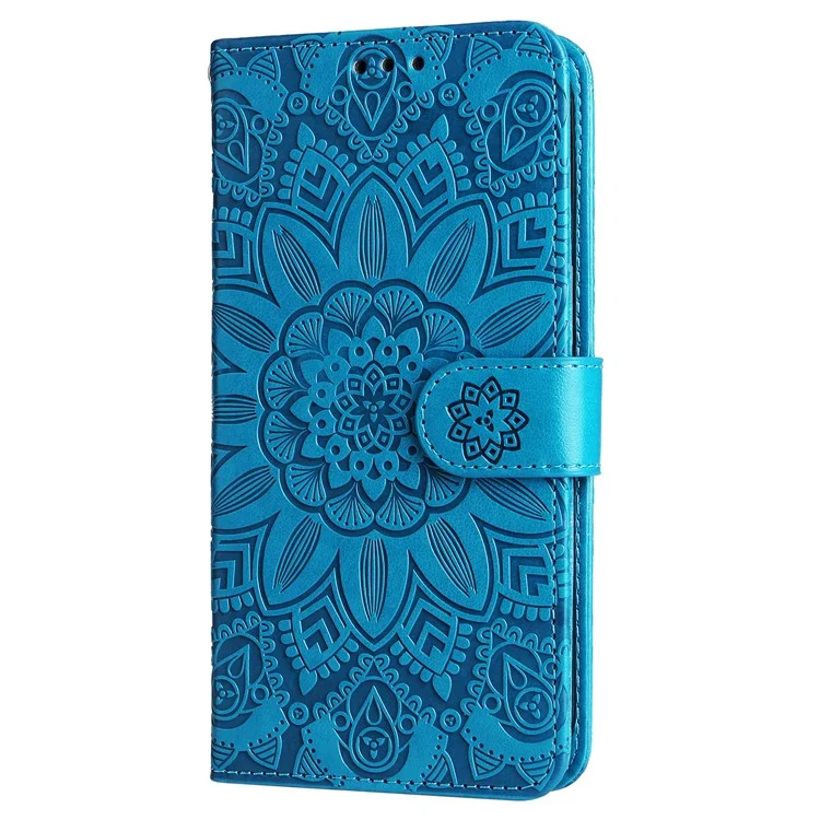 Per onore 100 Pro 5G Custodia portafoglio girasole in pelle PU - Blu 