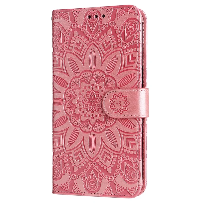 For Honor 100 Pro 5G Sunflower Wallet Case PU Leather Phone Cover - Pink