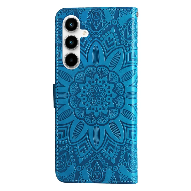 Coque de téléphone pour Samsung Galaxy A35 5G Étui imprimé portefeuille en cuir PU - Bleu