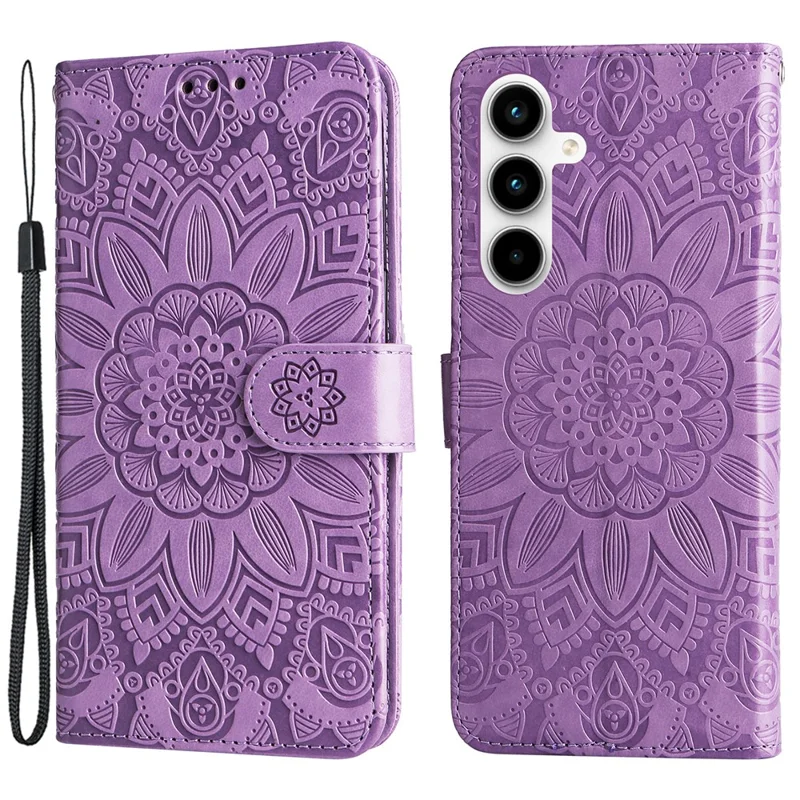 Phone Shell for Samsung Galaxy A35 5G Case Imprinted Wallet PU Leather Cover - Purple