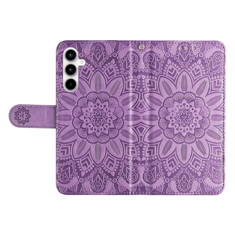 Phone Shell for Samsung Galaxy A35 5G Case Imprinted Wallet PU Leather Cover - Purple