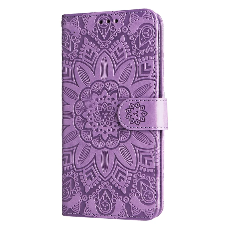 Phone Shell for Samsung Galaxy A35 5G Case Imprinted Wallet PU Leather Cover - Purple