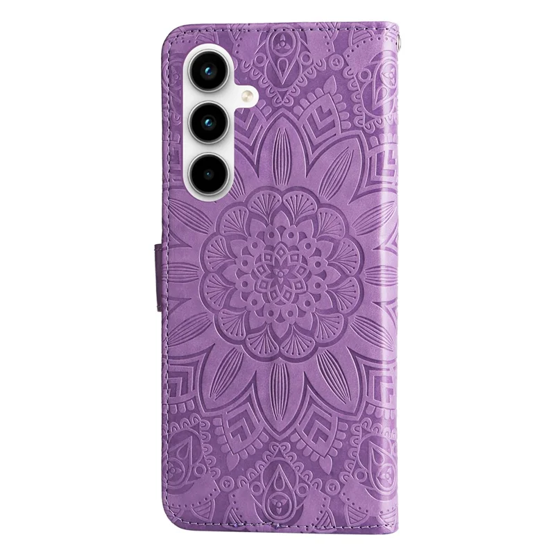 Phone Shell for Samsung Galaxy A35 5G Case Imprinted Wallet PU Leather Cover - Purple