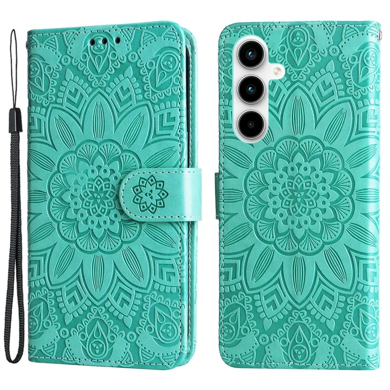 Phone Shell for Samsung Galaxy A35 5G Case Imprinted Wallet PU Leather Cover - Green
