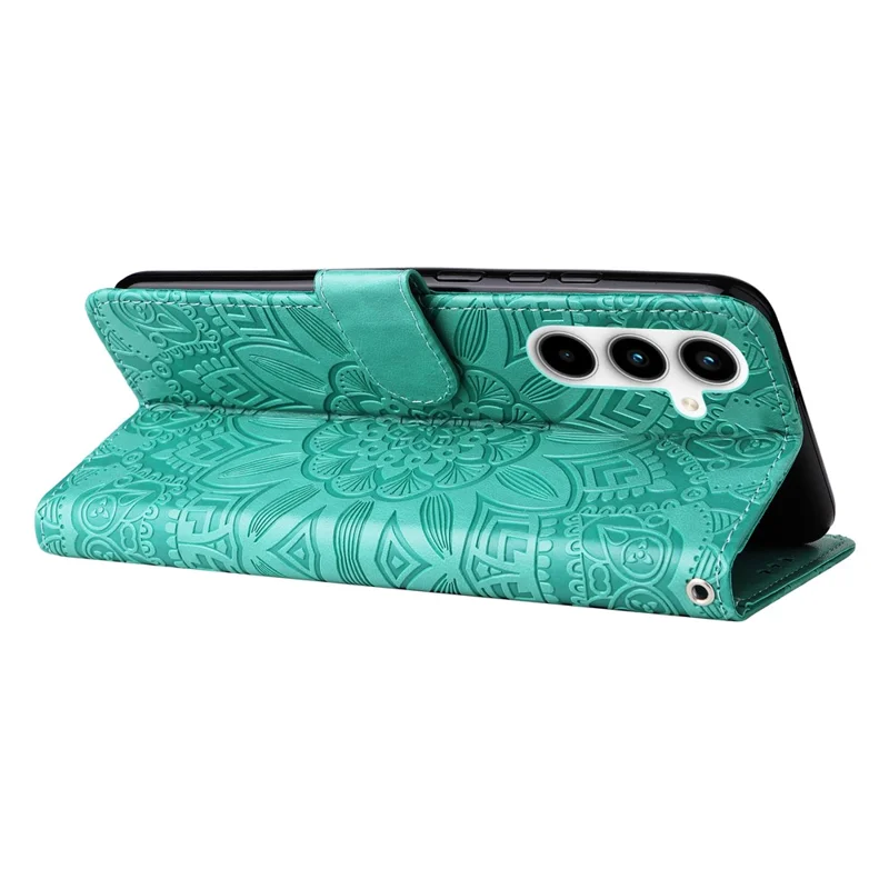 Phone Shell for Samsung Galaxy A35 5G Case Imprinted Wallet PU Leather Cover - Green