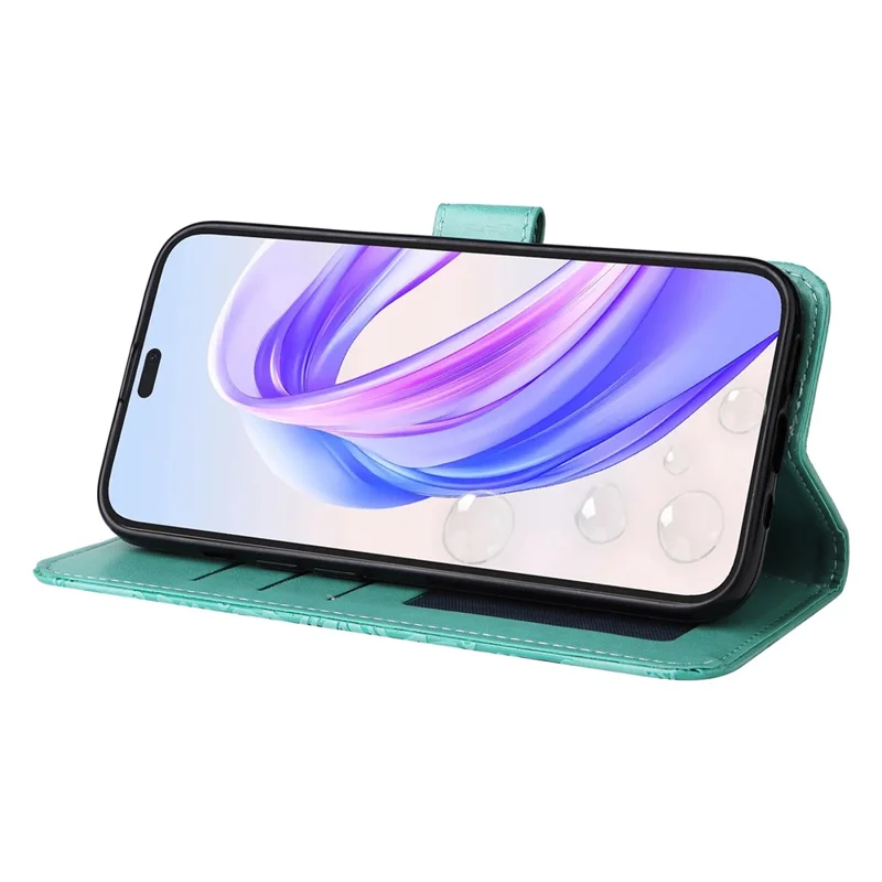 For Honor X50i+ 5G Case Imprinted Sunflower Wallet PU Leather Shell Phone Cover - Green