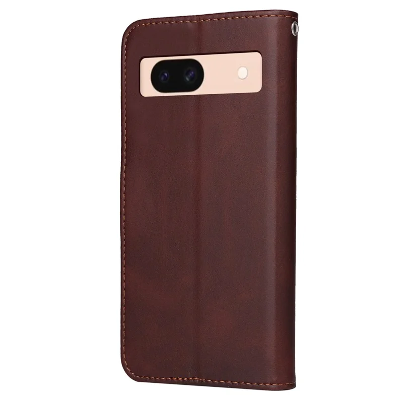Per Google Pixel 8a Custodia in Pelle Tradizionale in Vitello Custodia per Telefono con 3 Slot per Schede - Marrone