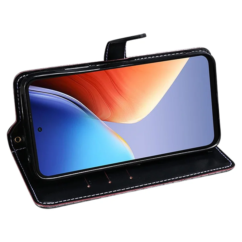 IDEWEI For Blackview A96 Crocodile Texture Leather Case Wallet Phone Cover - Black