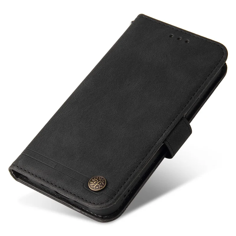 For Google Pixel 8a Leather Wallet Cases Skin Touch Phone Cover Stand with Strap - Black