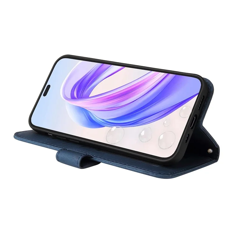 Funda de piel sintética con efecto de piel Para Honor X50i+ 5G, funda de cartera para teléfono - Azul