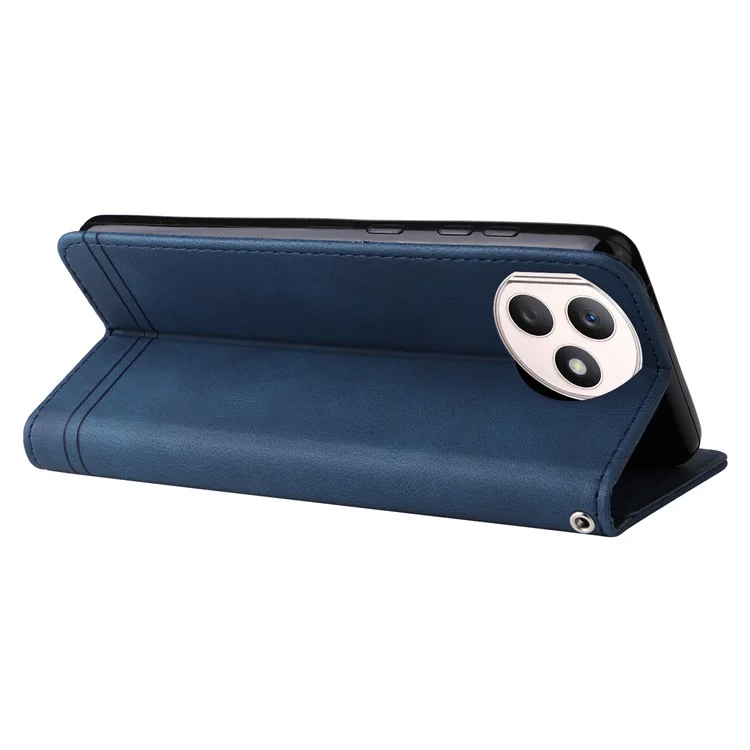 Funda de piel sintética con efecto de piel Para Honor X50i+ 5G, funda de cartera para teléfono - Azul