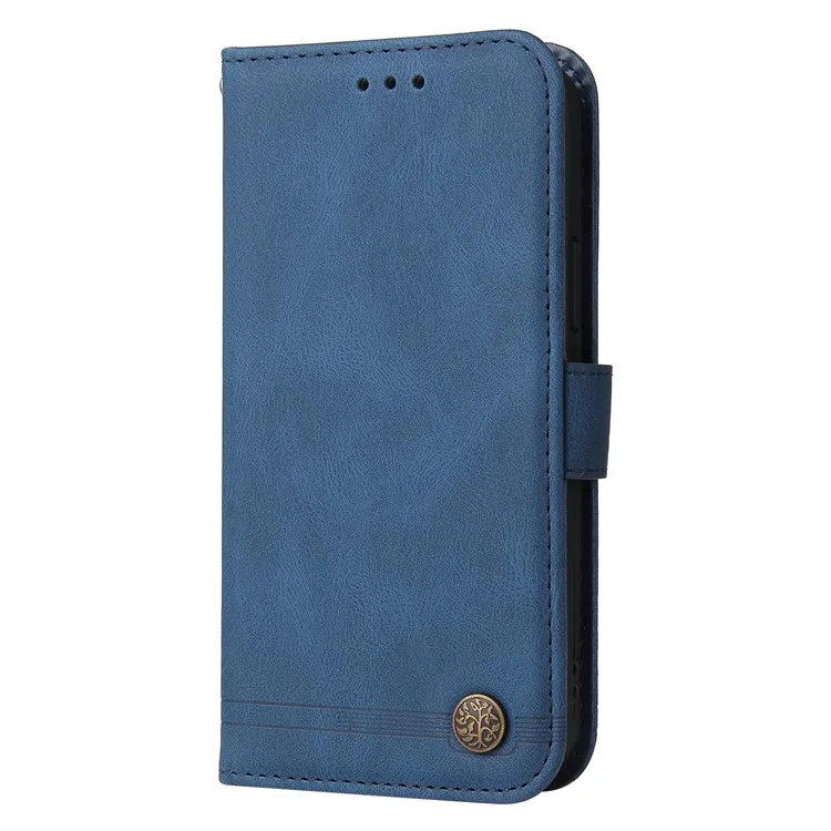 Funda de piel sintética con efecto de piel Para Honor X50i+ 5G, funda de cartera para teléfono - Azul