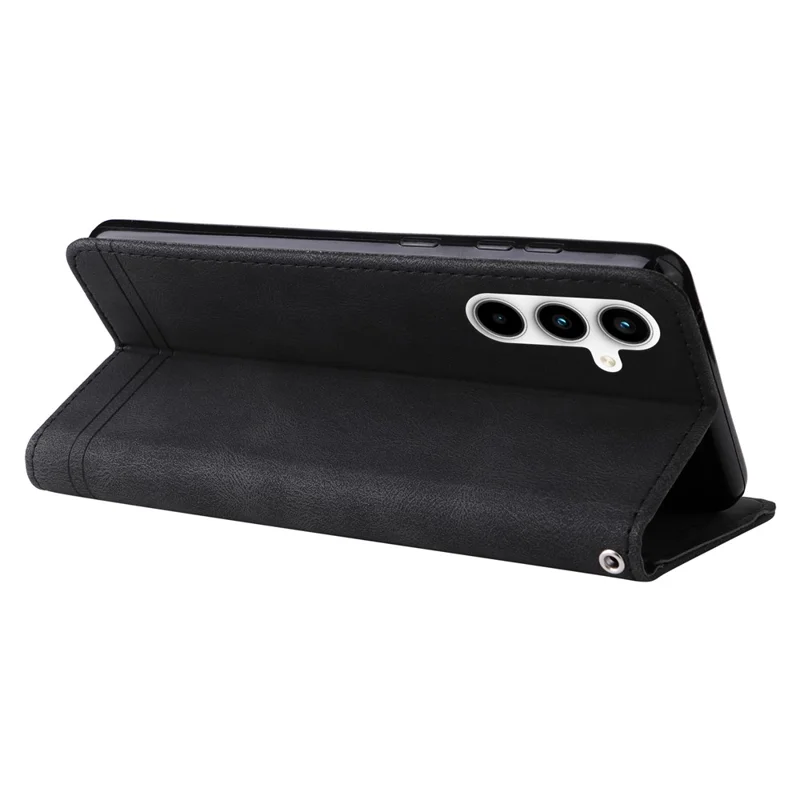 Per Samsung Galaxy A35 5G Skin-Feel Wallet Leather Case Life Tree Hardware Decor - Nero